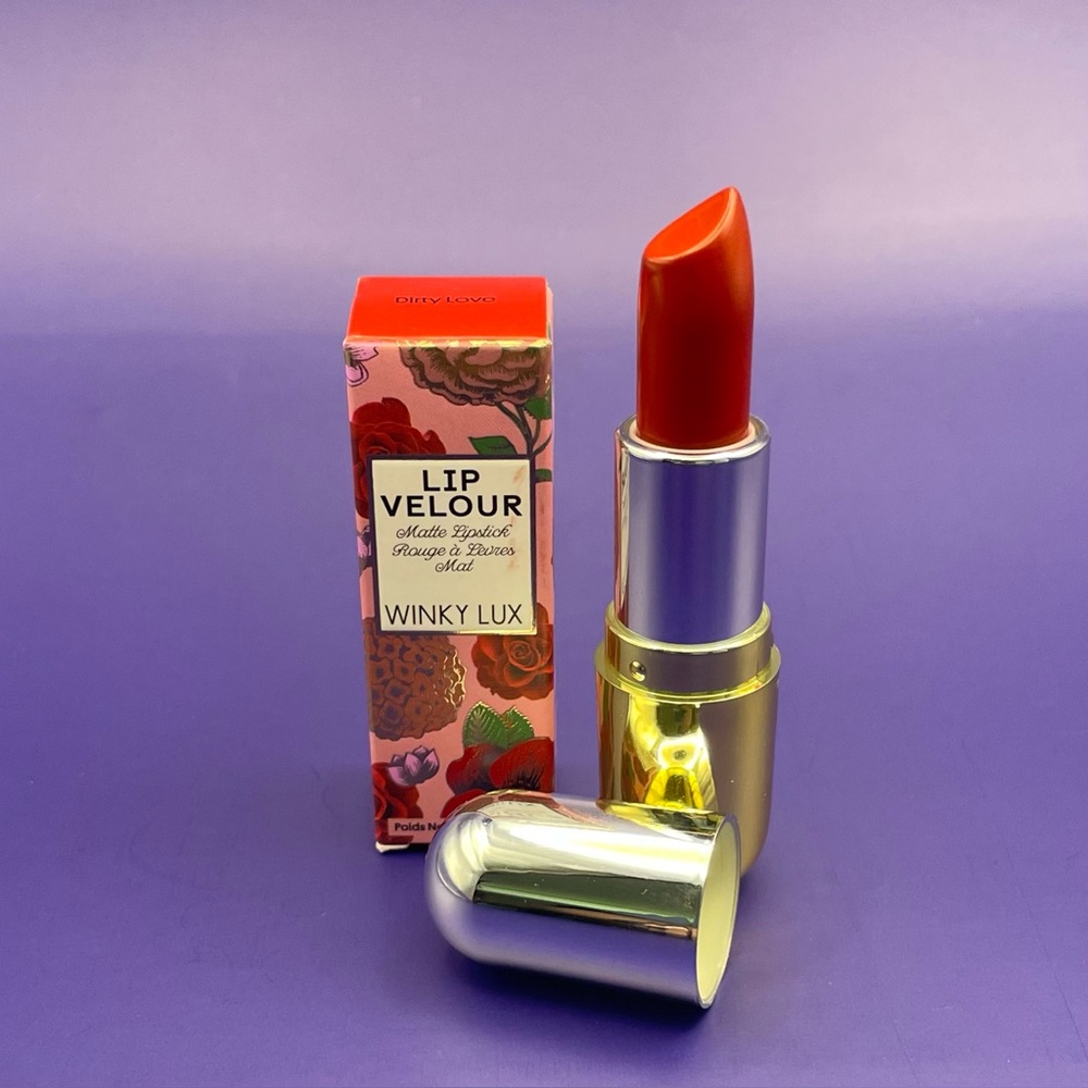 WINKY LUX Lip Velour Matte Lipstick Dirty Love Rich Red Shade NIB Full Size #380